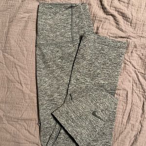 NIKE DRI-FIT GREY BLACK LEGGINGS HIGH WAISTED CROP SMALL